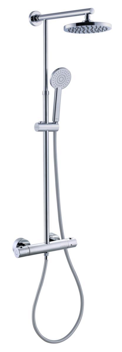 ADORA® Termostatsæt Infigo L-200 - ADORA Infigo L termostatbruser sæt, brus Ø200/100 mm, krom